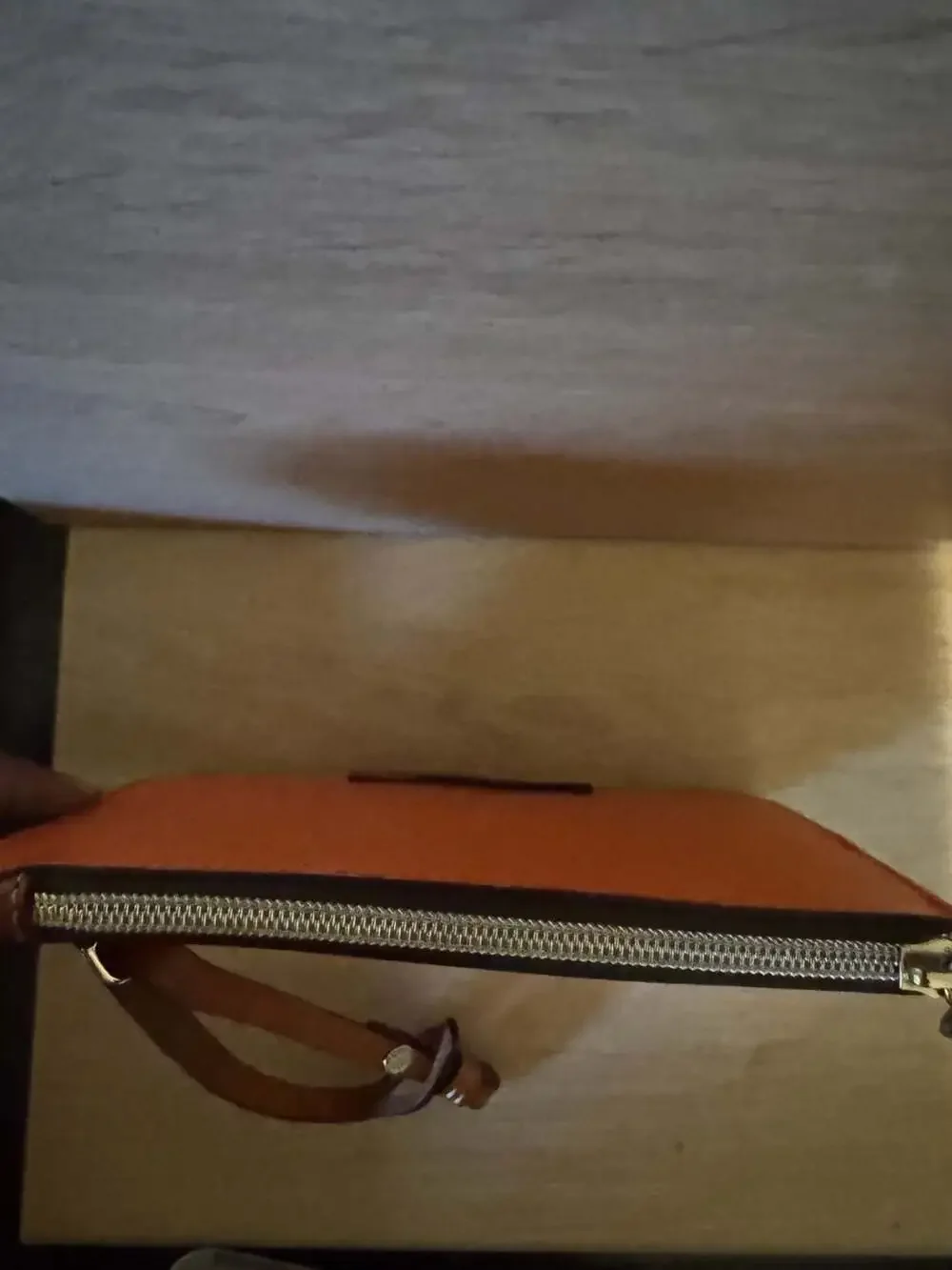Dooney & Bourke Saffiano Leather Slim Zip Wristlet in Coral